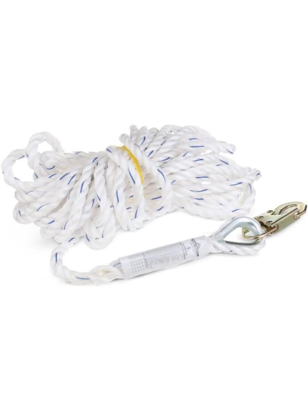 50' Fall Protection Safety Lifeline Rope Grab with Steel Snap Hook for Climbing